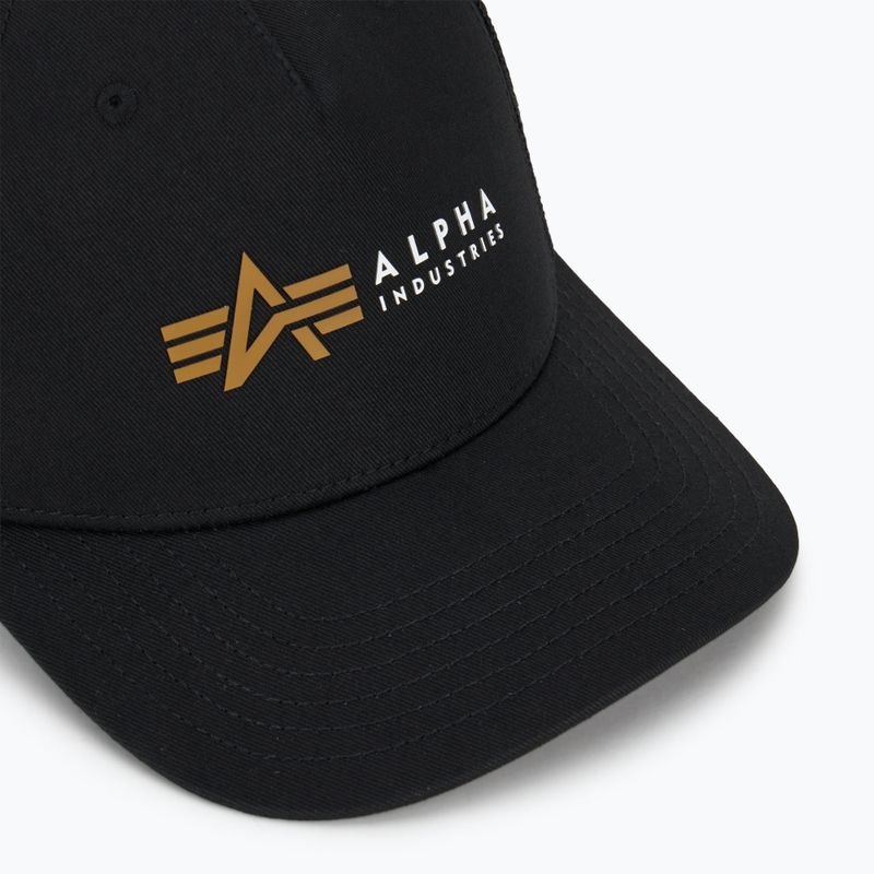 Alpha Industries Label Trucker baseballová čiapka čierna 3