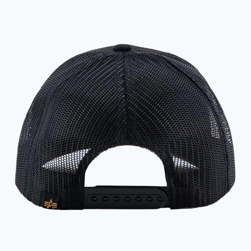 Alpha Industries Label Trucker baseballová čiapka čierna 2