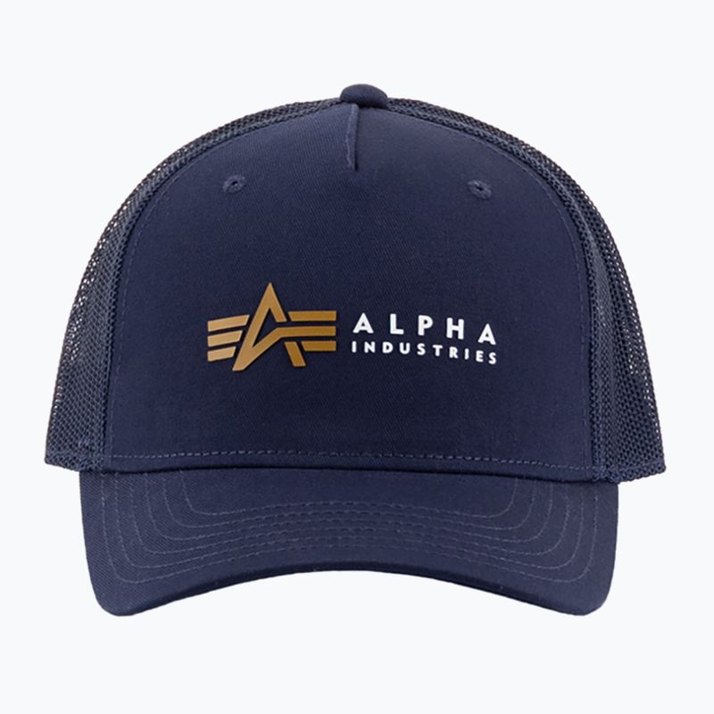 Pánska bejzbalová čiapka Alpha Industries Label Trucker rep.blue