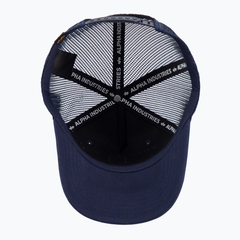 Pánska bejzbalová čiapka Alpha Industries Label Trucker rep.blue 3