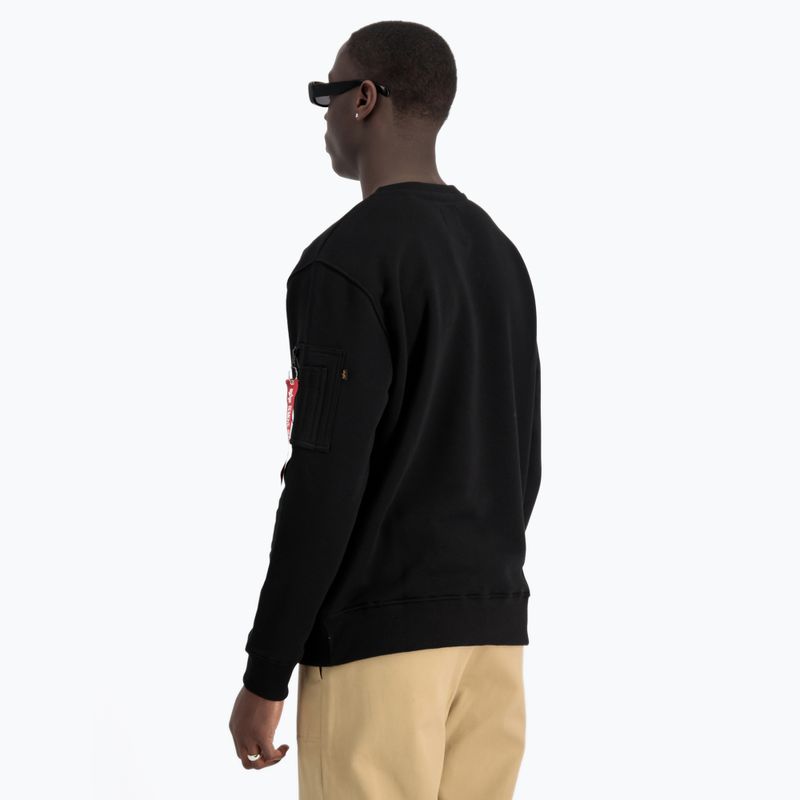Pánsky sveter Alpha Industries s reflexnou potlačou čierny 5