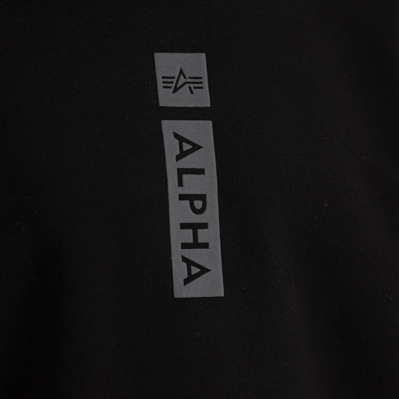 Pánsky sveter Alpha Industries s reflexnou potlačou čierny 6