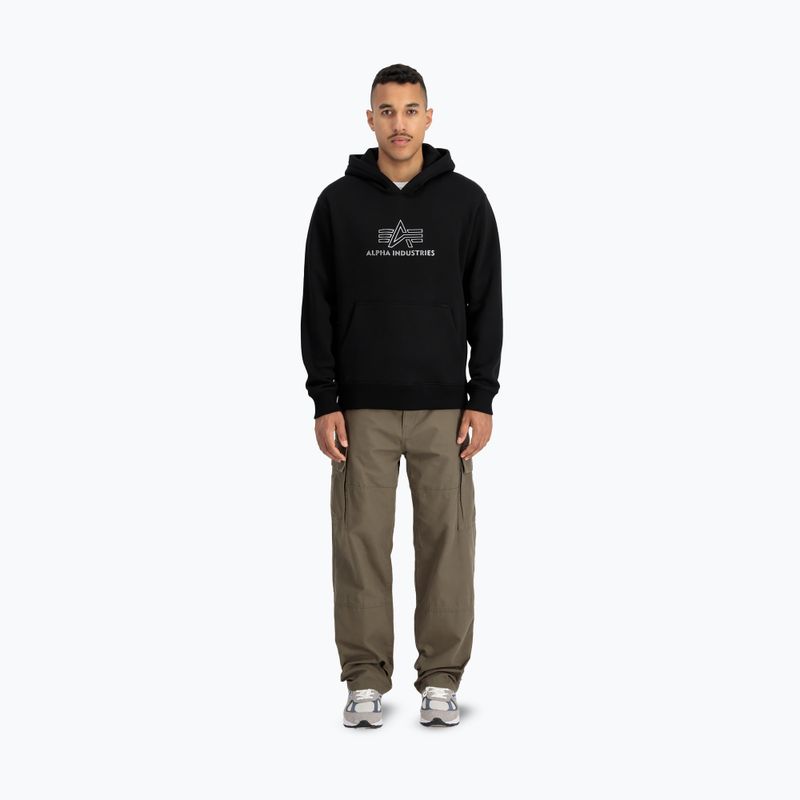 Pánska mikina Alpha Industries Basic Hoodie TPU black/chrome 2
