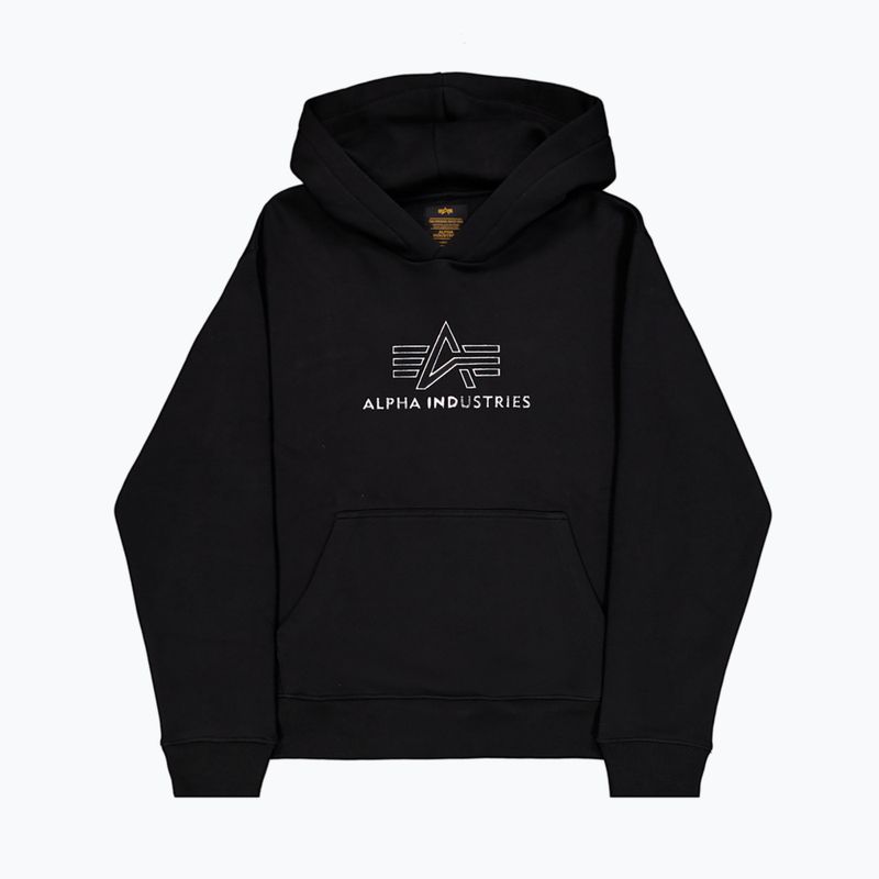 Pánska mikina Alpha Industries Basic Hoodie TPU black/chrome 9