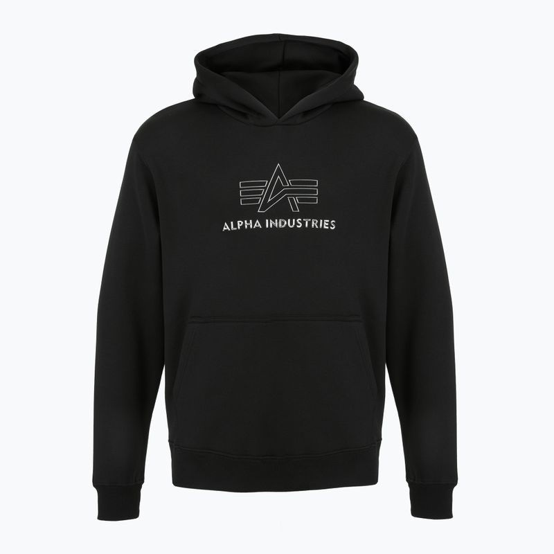 Pánska mikina Alpha Industries Basic Hoodie TPU black/chrome 6