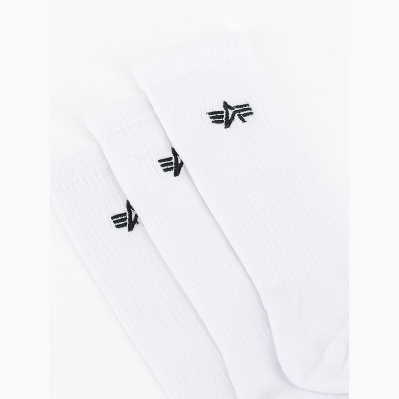 Alpha Industries pánske ponožky Basic 3 páry biele 3