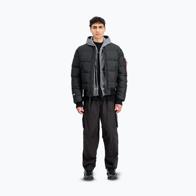 Pánska zateplená bunda Alpha Industries MA-1 Logo Puffer Bomber black 2