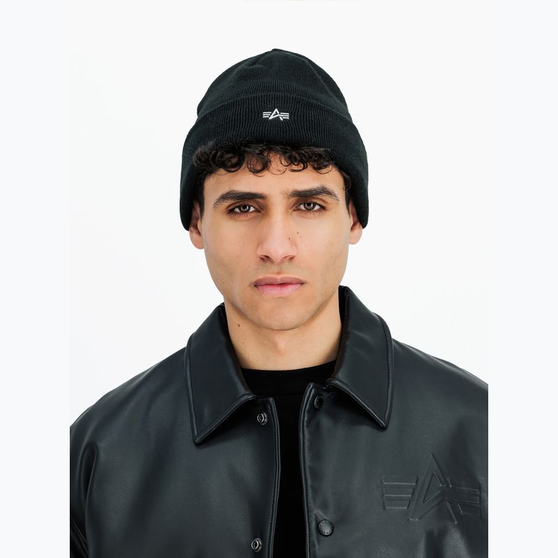 Zimná čiapka Alpha Industries Metal Logo Beanie black 4