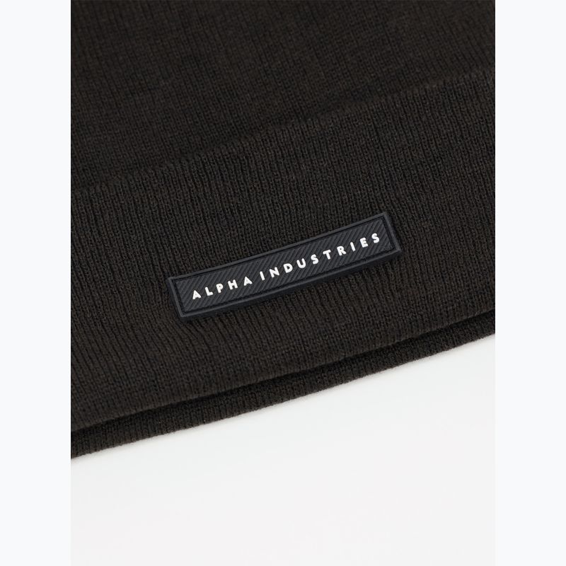 Čiapka Alpha Industries Rubber Logo Beanie black 3