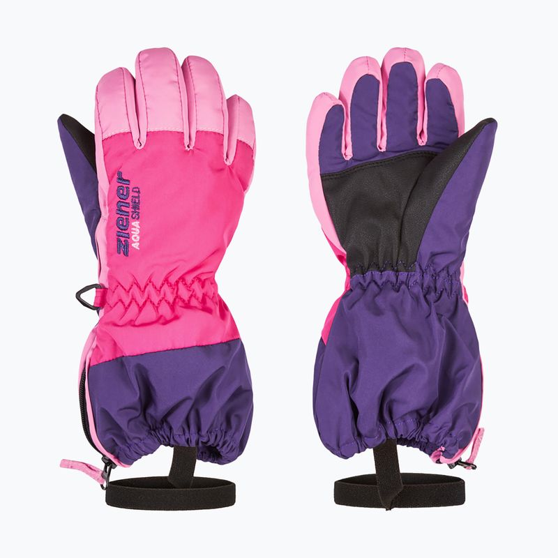Detské lyžiarske rukavice ZIENER Levio As Minis dark purple