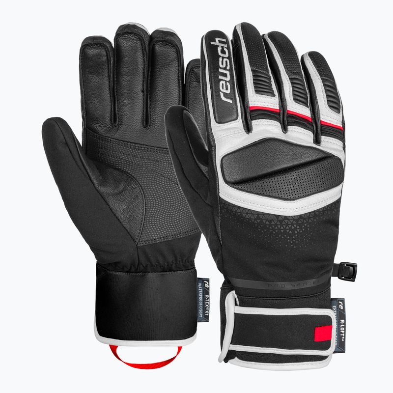 Lyžiarske rukavice Reusch Mastery black/white/fire red 2