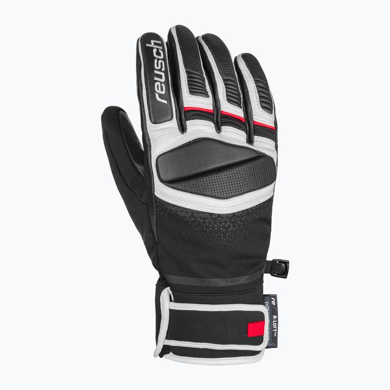Lyžiarske rukavice Reusch Mastery black/white/fire red 3
