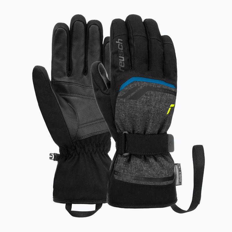 Lyžiarske rukavice Reusch Outset R-Tex XT black melange/safety yellow/brilliant blue