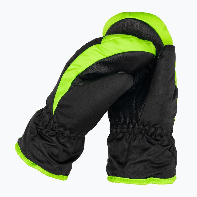 Detské lyžiarske rukavice Reusch Ben Mitten black/neon green