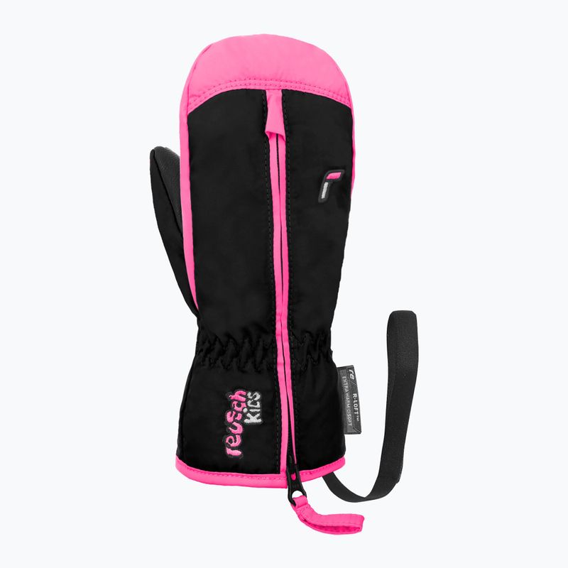Detské lyžiarske rukavice Reusch Ben Mitten black/ knockout pink 2