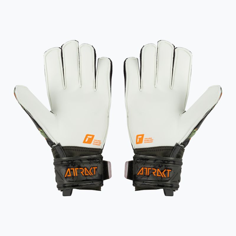 Reusch Attrakt Grip Finger Support Brankárske rukavice zeleno-oranžové 5371-5556 2