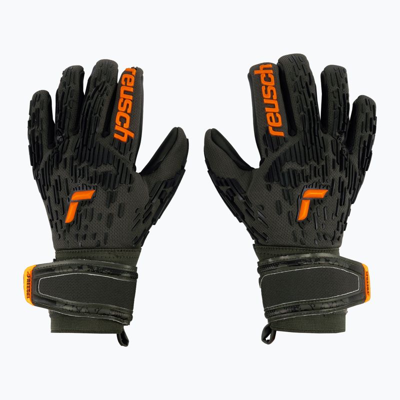 Reusch Attrakt Freegel Strieborné zeleno-oranžové brankárske rukavice