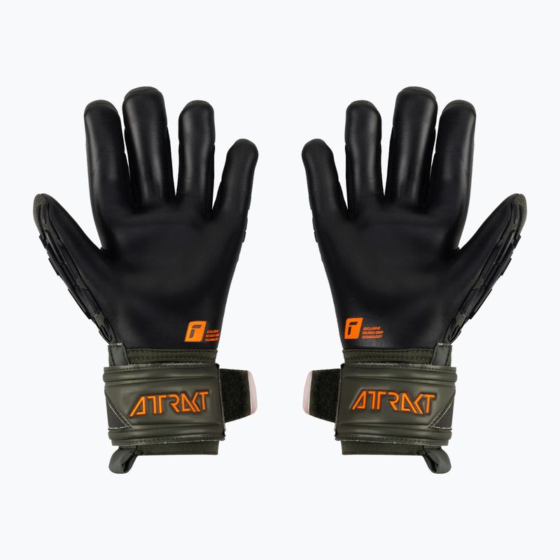 Reusch Attrakt Freegel Strieborné zeleno-oranžové brankárske rukavice 2