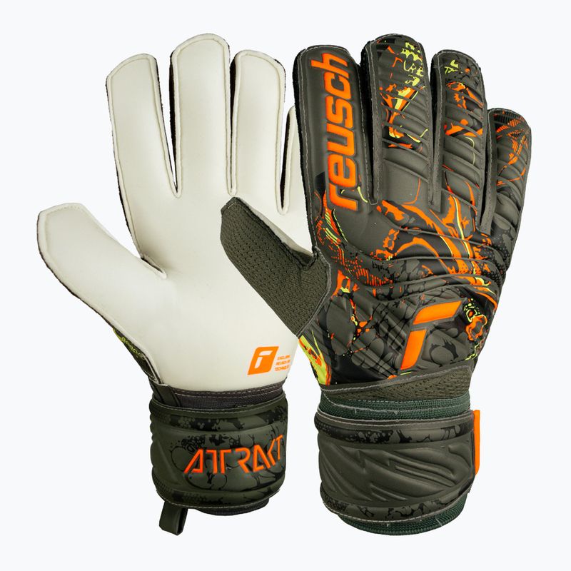 Reusch Attrakt Pevné zelené brankárske rukavice 53716-5556 4