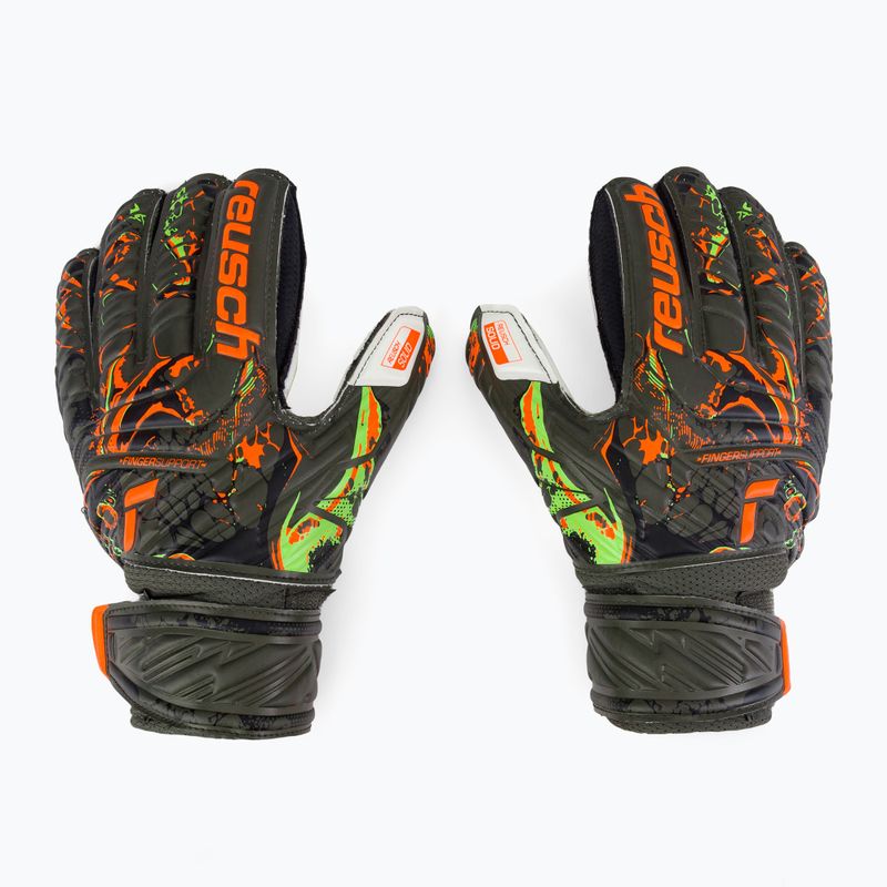 Detské brankárske rukavice Reusch Attrakt Solid Finger Support Junior zelené 53721-5556