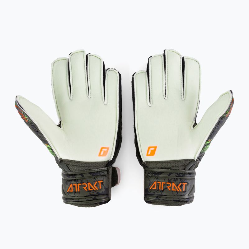 Detské brankárske rukavice Reusch Attrakt Solid Finger Support Junior zelené 53721-5556 2