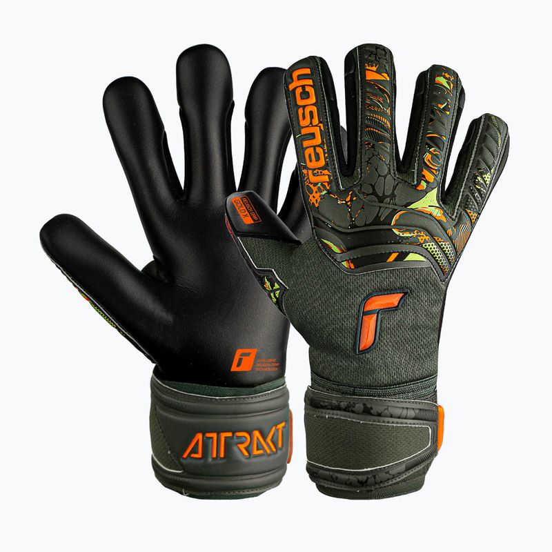 Brankárske rukavice Reusch Attrakt Gold X Junior zeleno-čierne 5372055-5555 4