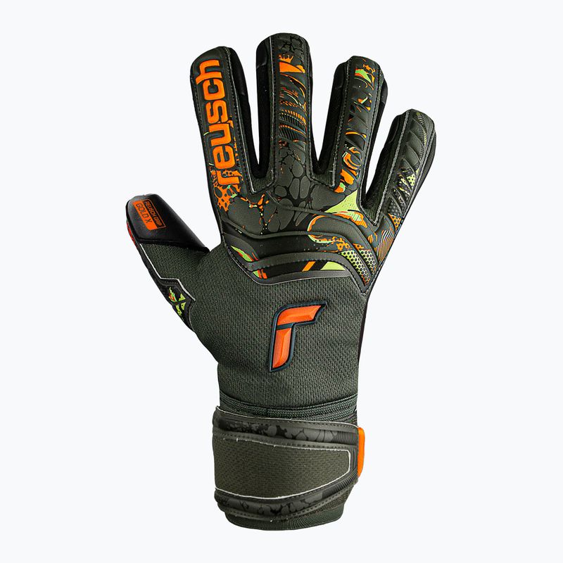 Brankárske rukavice Reusch Attrakt Gold X Junior zeleno-čierne 5372055-5555 5