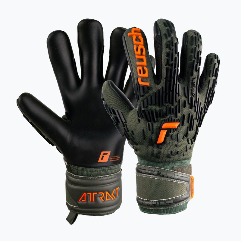 Reusch Attrakt Freegel Silver Junior brankárske rukavice čierno-zelené 5372035-5555 4