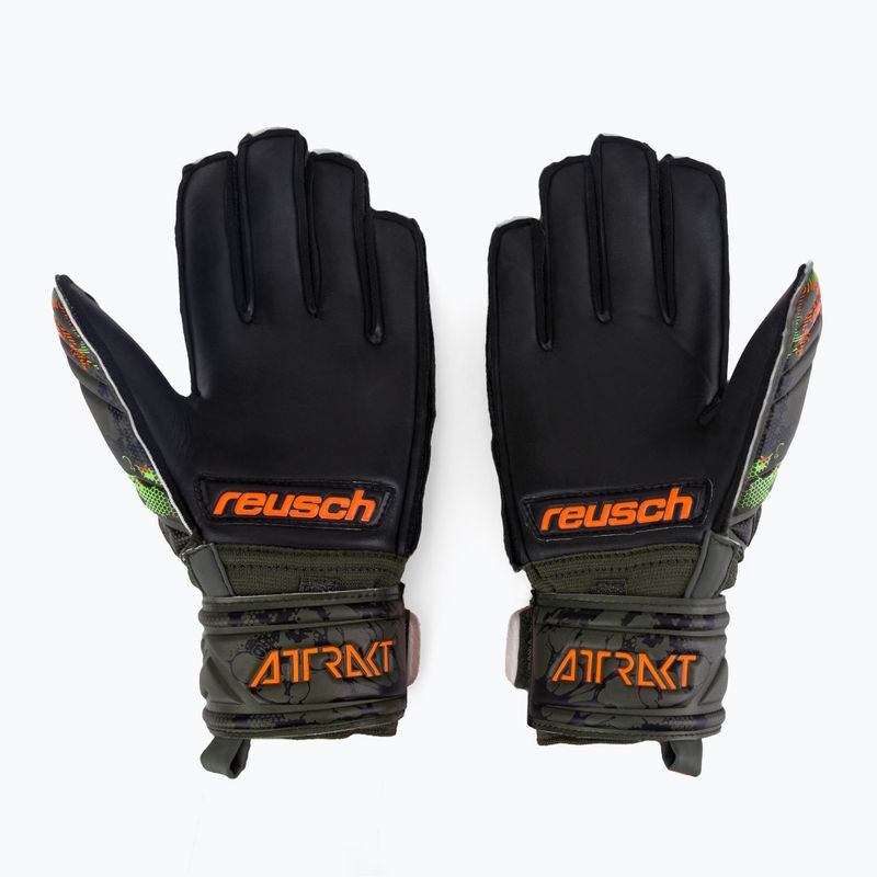 Detské brankárske rukavice Reusch Attrakt Silver Junior zelené 537215-5555 2