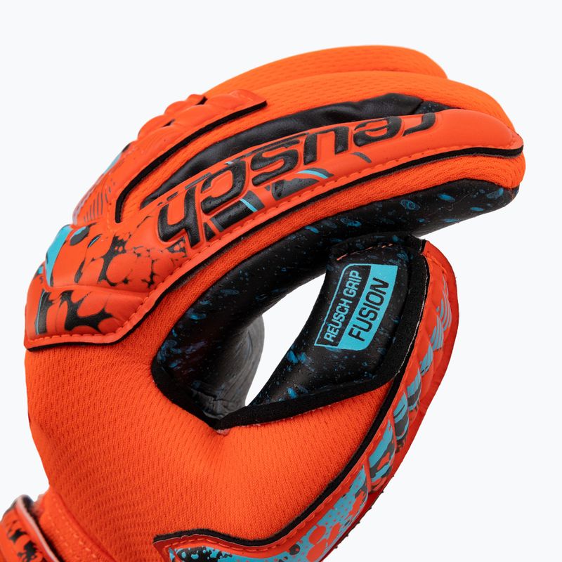 Detské brankárske rukavice Reusch Attrakt Fusion Finger Support Guardian Junior červené 5372940-3333 3