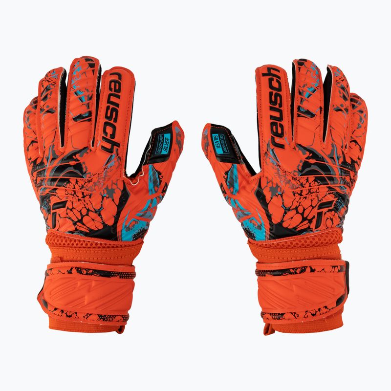Detské brankárske rukavice Reusch Attrakt Silver Roll Finger Junior Red 5372217-3333