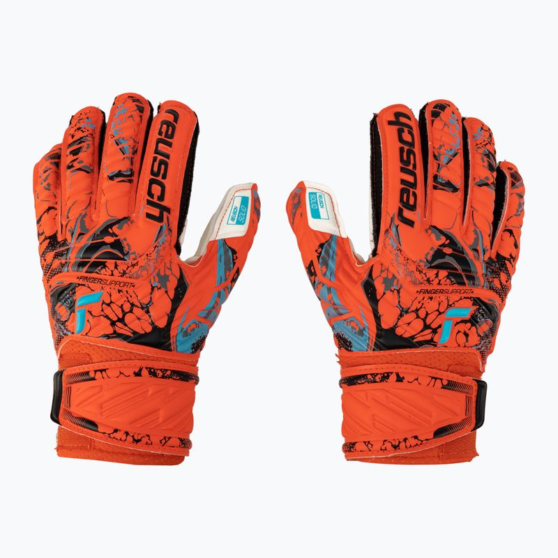 Detské brankárske rukavice Reusch Attrakt Solid Finger Support Junior červené 5372510-3334