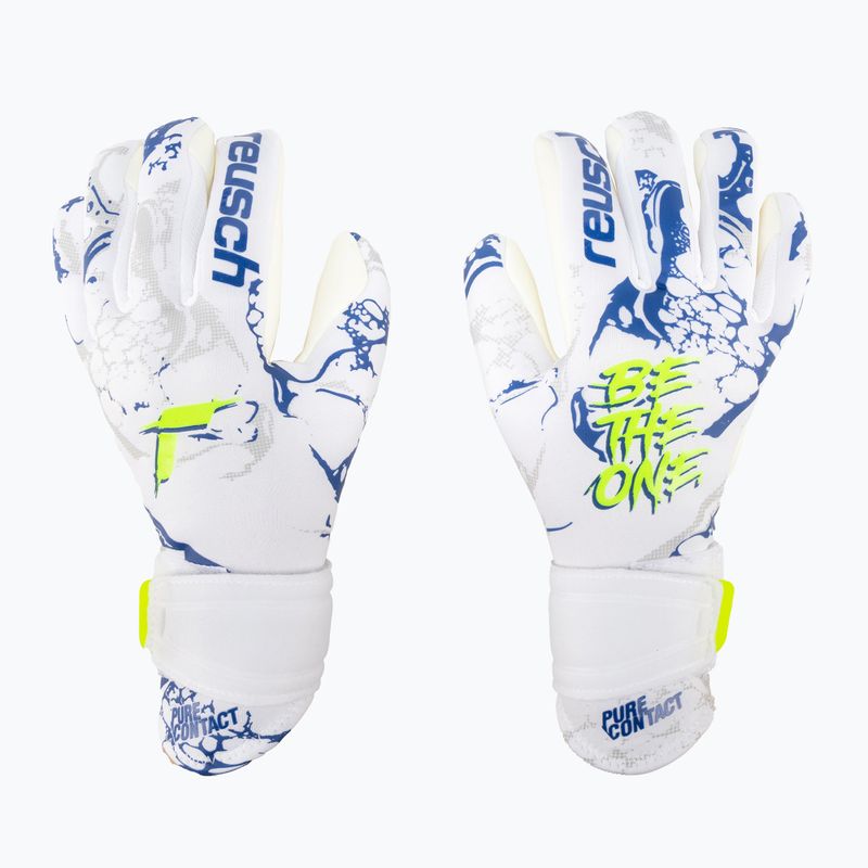Detské brankárske rukavice Reusch Pure Contact Silver Junior biele 5372200-1089