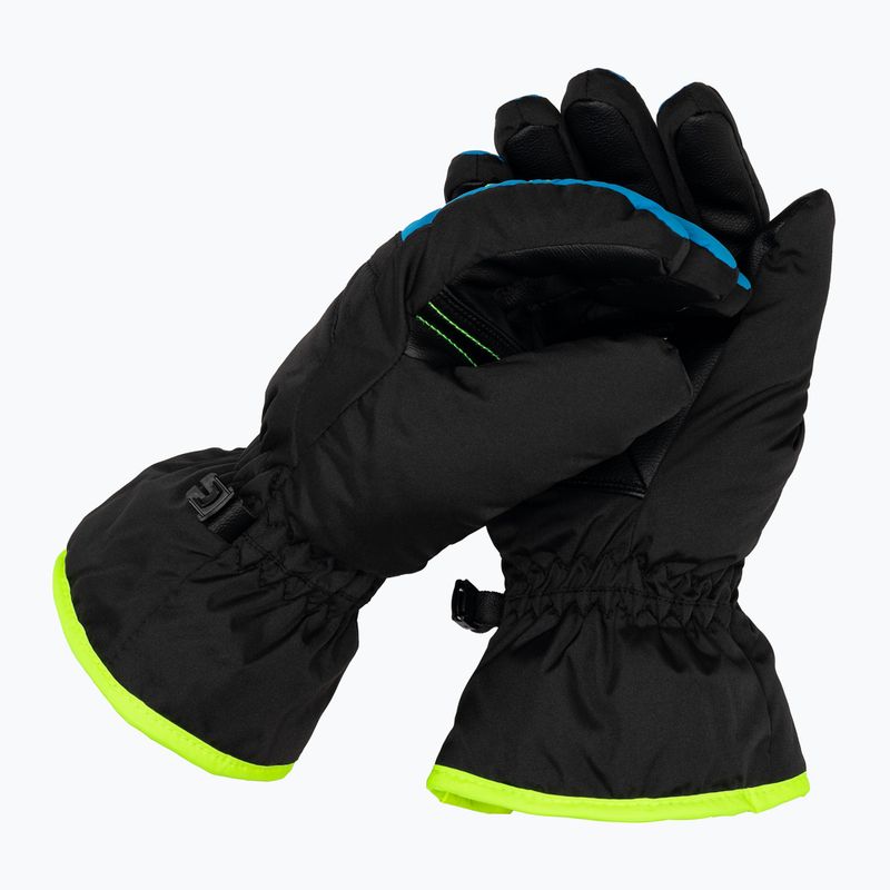 Detské lyžiarske rukavice Reusch Alan black/brilliant blue/safety yellow