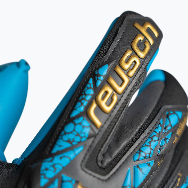 Brankárske rukavice Reusch Attrakt Aqua Finger Support black/gold/aqua 5