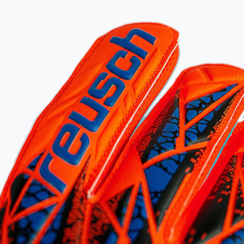 Detské brankárske rukavice Reusch Attrakt Starter Solid Junior hyper orng/elec blue 9
