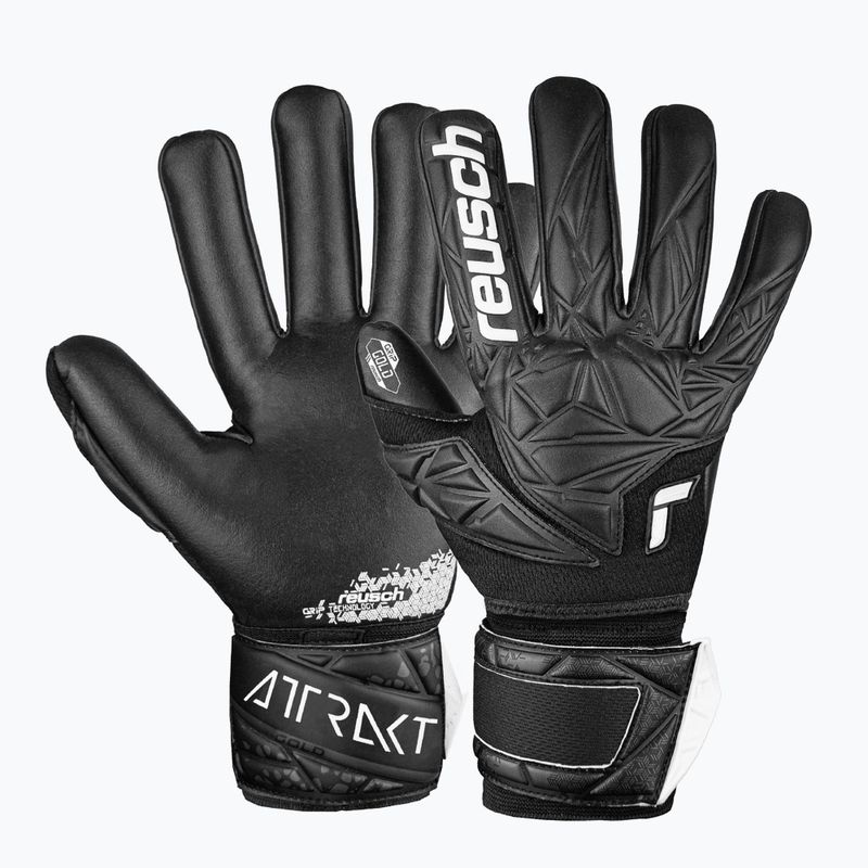 Brankárske rukavice Reusch Attrakt Gold NC Finger Support safety yellow/silver/black