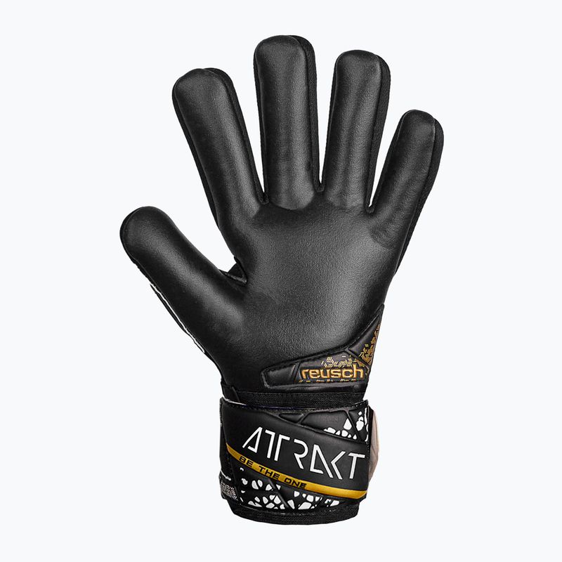 Reusch Attrakt Silver NC Finger Support Junior brankárske rukavice black/gold/white/black 3