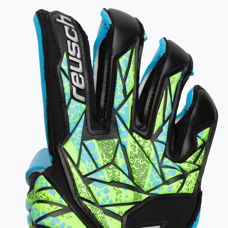 Brankárske rukavice Reusch Attrakt Aqua Evolution black/fluo lime/aqua 4