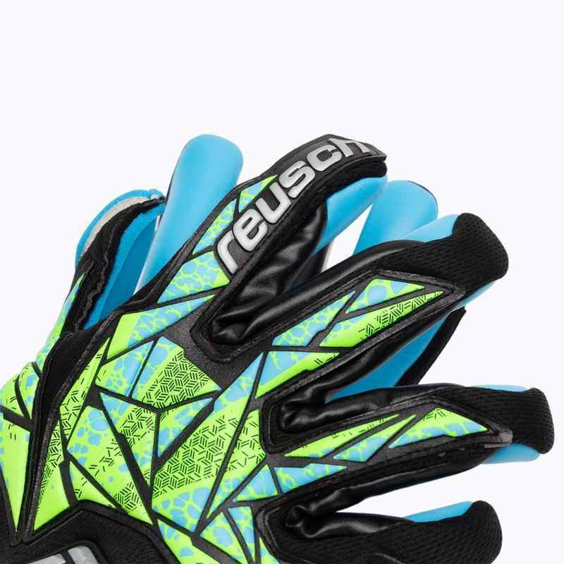 Brankárske rukavice Reusch Attrakt Aqua black/fluo lime/aqua 4