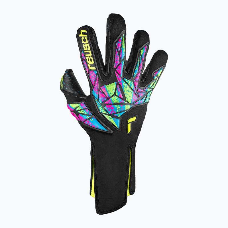 Detské brankárske rukavice Reusch Attrakt Fusion Strapless black/safety yellow/black 2