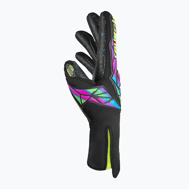 Detské brankárske rukavice Reusch Attrakt Fusion Strapless black/safety yellow/black 4