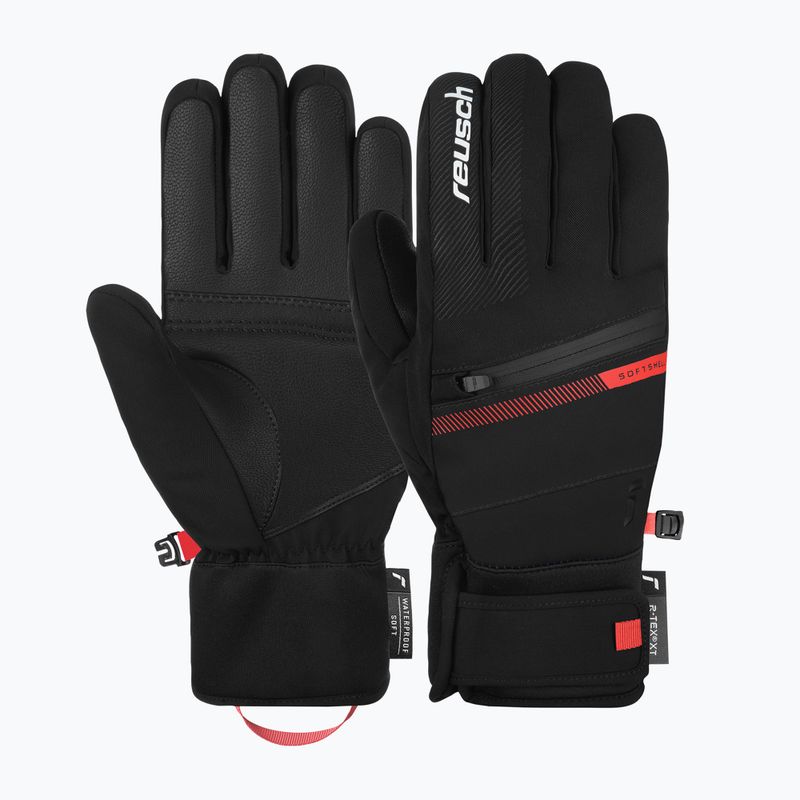 Lyžiarske rukavice Reusch Steve R-Tex XT 7809 black/fluo red