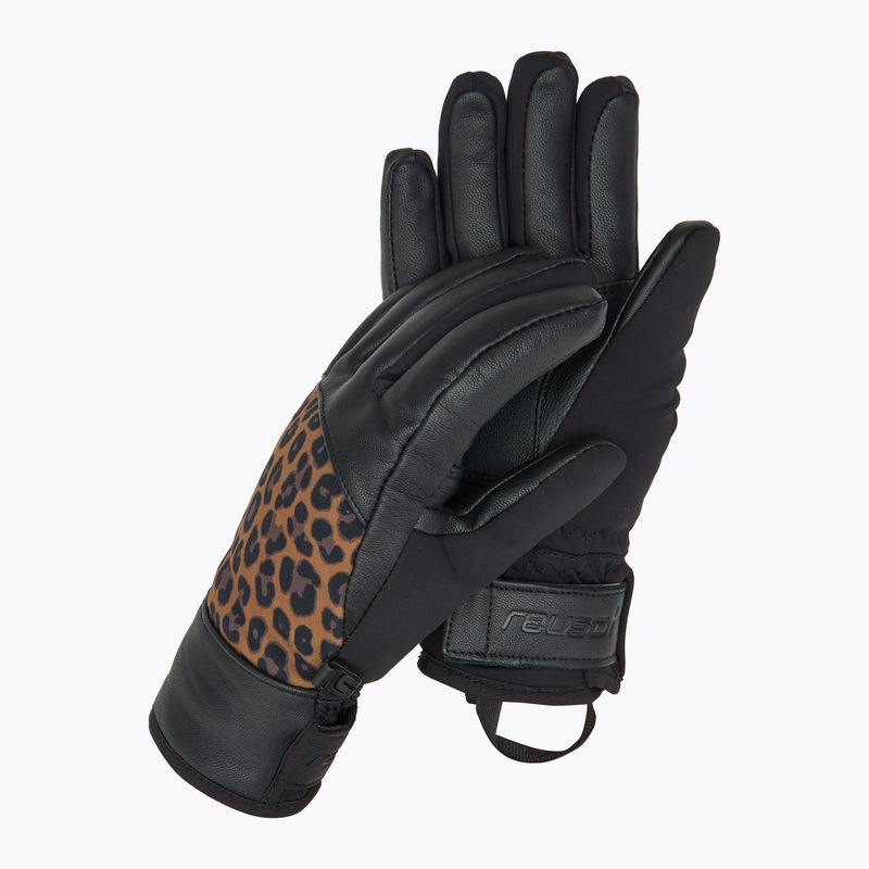 Dámske lyžiarske rukavice Reusch Beatrix R-Tex XT black/brown leopard
