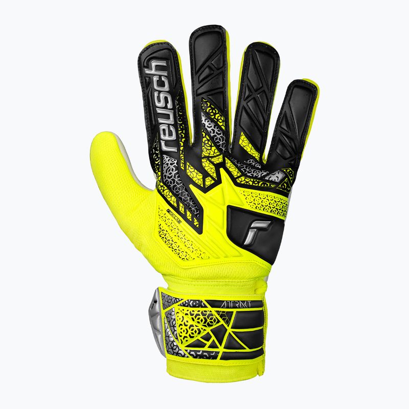 Reusch Attrakt Starter Solid bezpečnostné žlto-strieborné brankárske rukavice 2