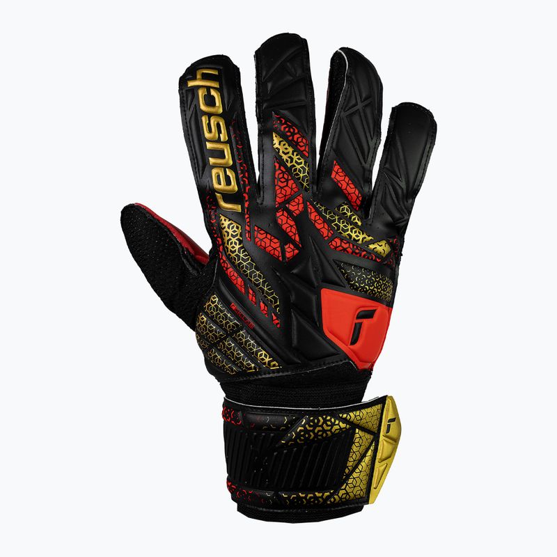 Reusch Attrakt Solid brankárske rukavice black/gold/firery red 2