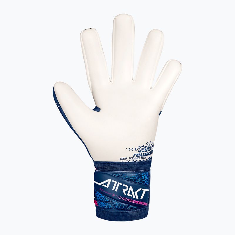 Reusch Attrakt RE:GRIP modré/ružové/biele brankárske rukavice 3