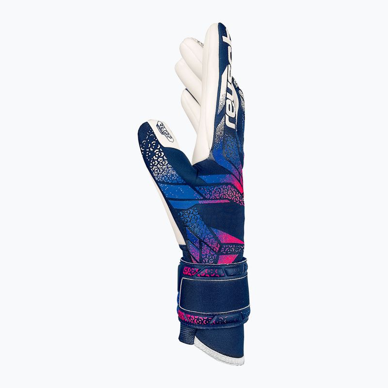 Reusch Attrakt RE:GRIP modré/ružové/biele brankárske rukavice 4