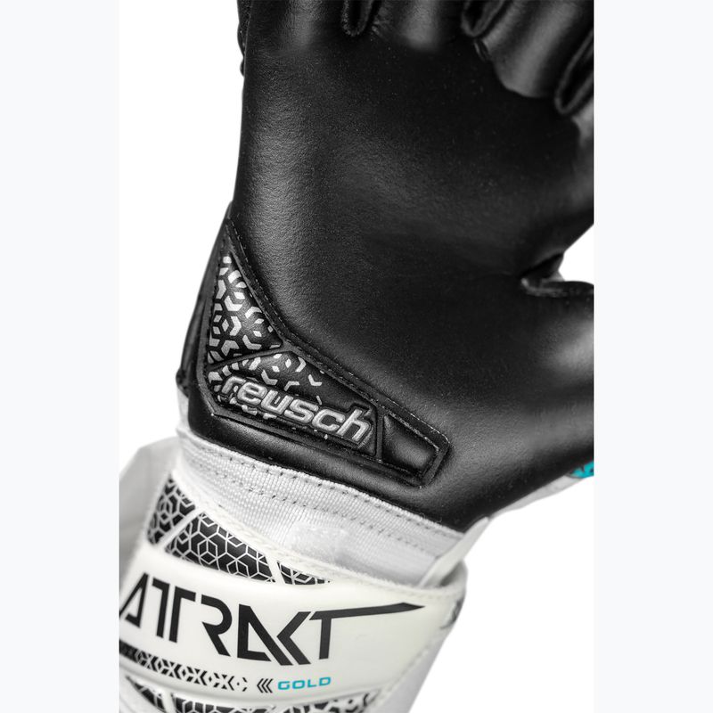 Detské brankárske rukavice Reusch Attrakt Gold NC Junior white/silver/black 5