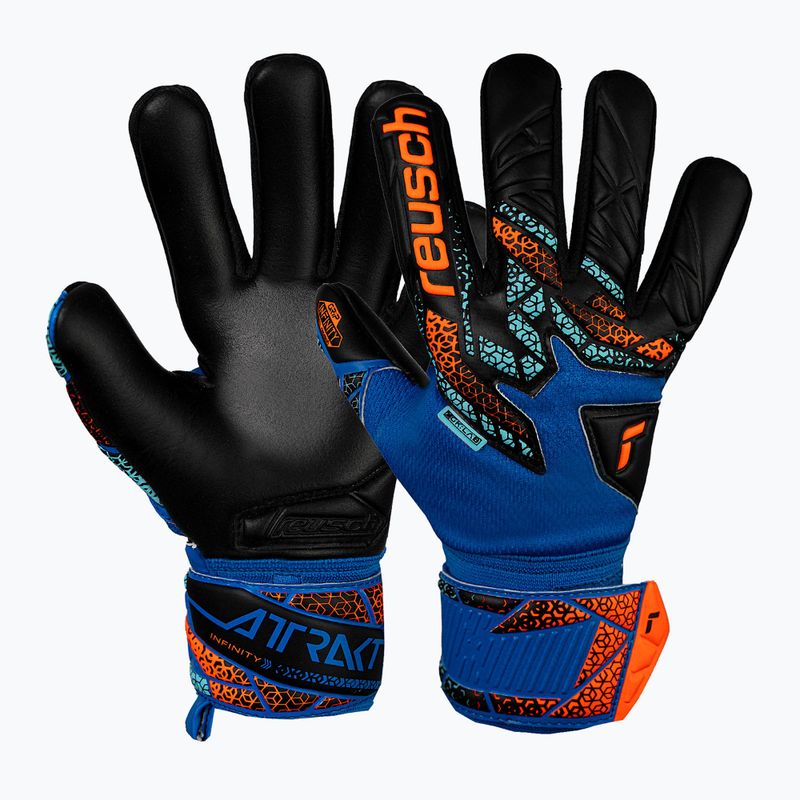 Brankárske rukavice Reusch Attrakt Infinity NC Junior electric blue/shocking orange/black